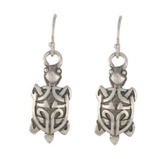 Turtle Earrings French Wire Small in Sterling Silver