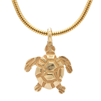 Turtle Pendant Gold in 14K Yellow Gold