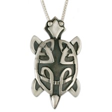 Turtle Pendant Large in Sterling Silver
