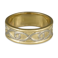 Twinning Infinity Wedding Ring in 18K Yellow Gold Borders & Base w 18K White Gold Center