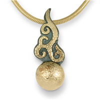 Ultimo Necklace in 14K Yellow Gold Design w Sterling Silver Base