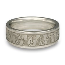 Wide Bamboo Wedding Ring in Stainless Steel