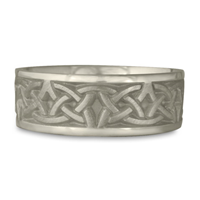 Wide Celtic Arches Wedding Ring in 14K White Gold