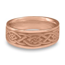 Wide Celtic Diamond Wedding Ring in 14K Rose Gold