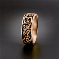Wide Continuous Garden Gate Wedding Ring in 18K Rose Gold