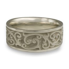 Wide Continuous Garden Gate Wedding Ring in Stainless Steel