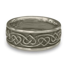 Wide Heartstrings Wedding Ring in Stainless Steel