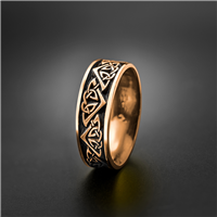 Wide Monarch Wedding Ring in 18K Rose Gold