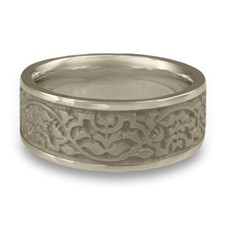 Wide Morocco Wedding Ring in 14K White Gold