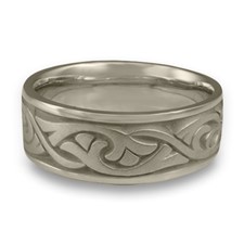 Wide Papyrus Wedding Ring in 14K White Gold