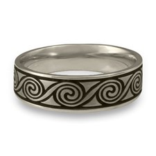 Wide Rolling Moon Wedding Ring in Stainless Steel