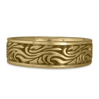 Wide Starry Night Wedding Ring in 14K Yellow Gold