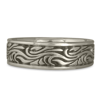 Wide Starry Night Wedding Ring in Stainless Steel