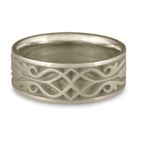 Wide Tulip Braid Wedding Ring in 14K White Gold