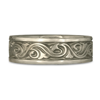 Wide Wind and Waves Wedding Ring in 14K White Gold