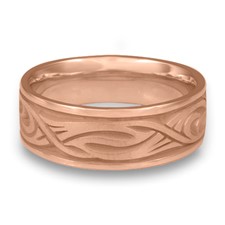 Wide Yin Yang Wedding Ring in 14K Rose Gold