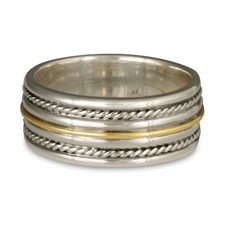 Windsor Twist Ring in Sterling Silver Borders & Base w 18K Yellow Gold Center